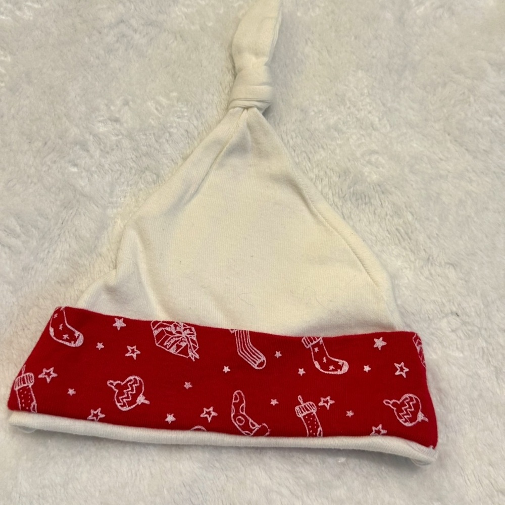 Red and White Kids Knotted Hat